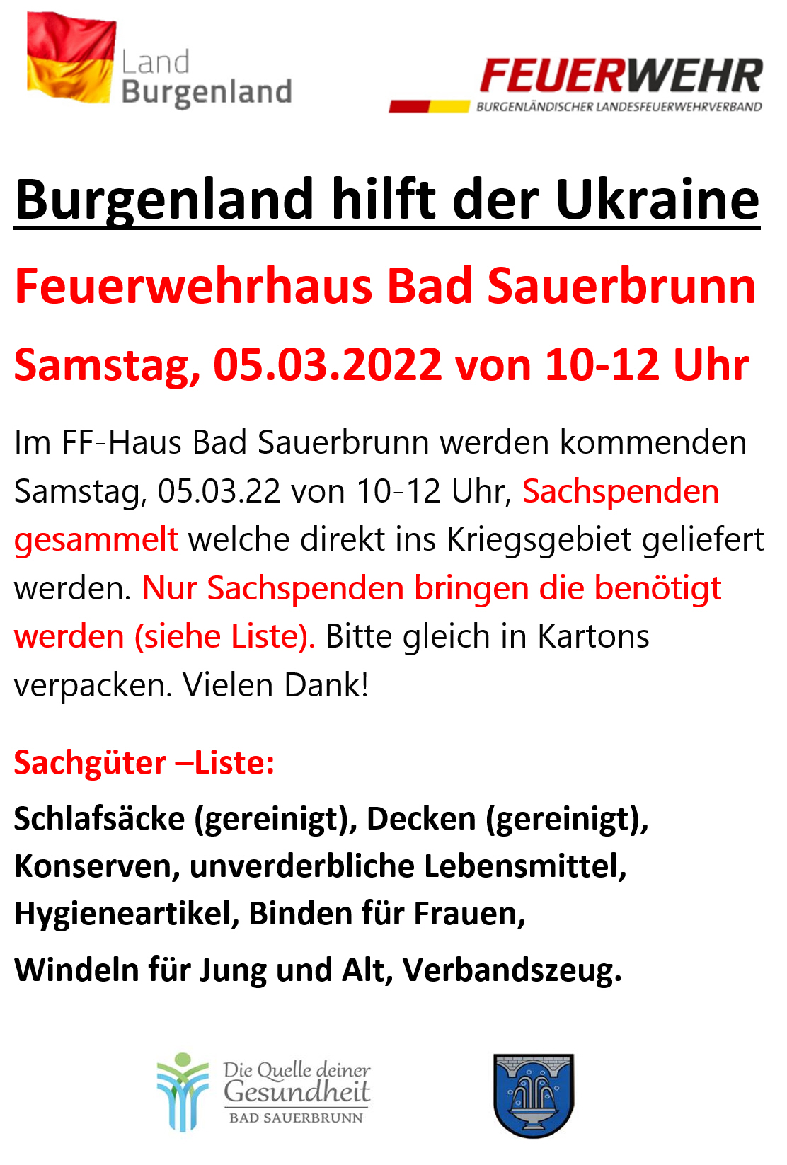 11Burgenland hilft der Ukraine