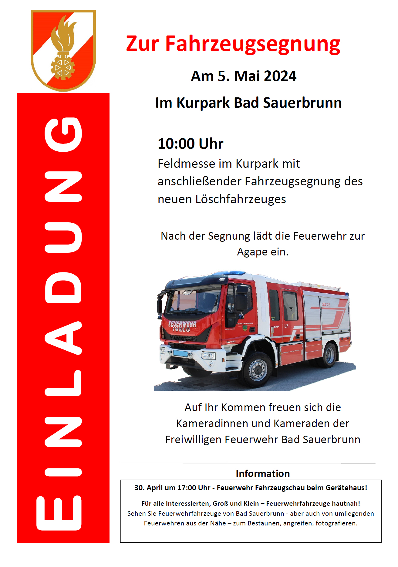 Einladung 140 Jahre FF Bad Sauerbrunn Flugblatt