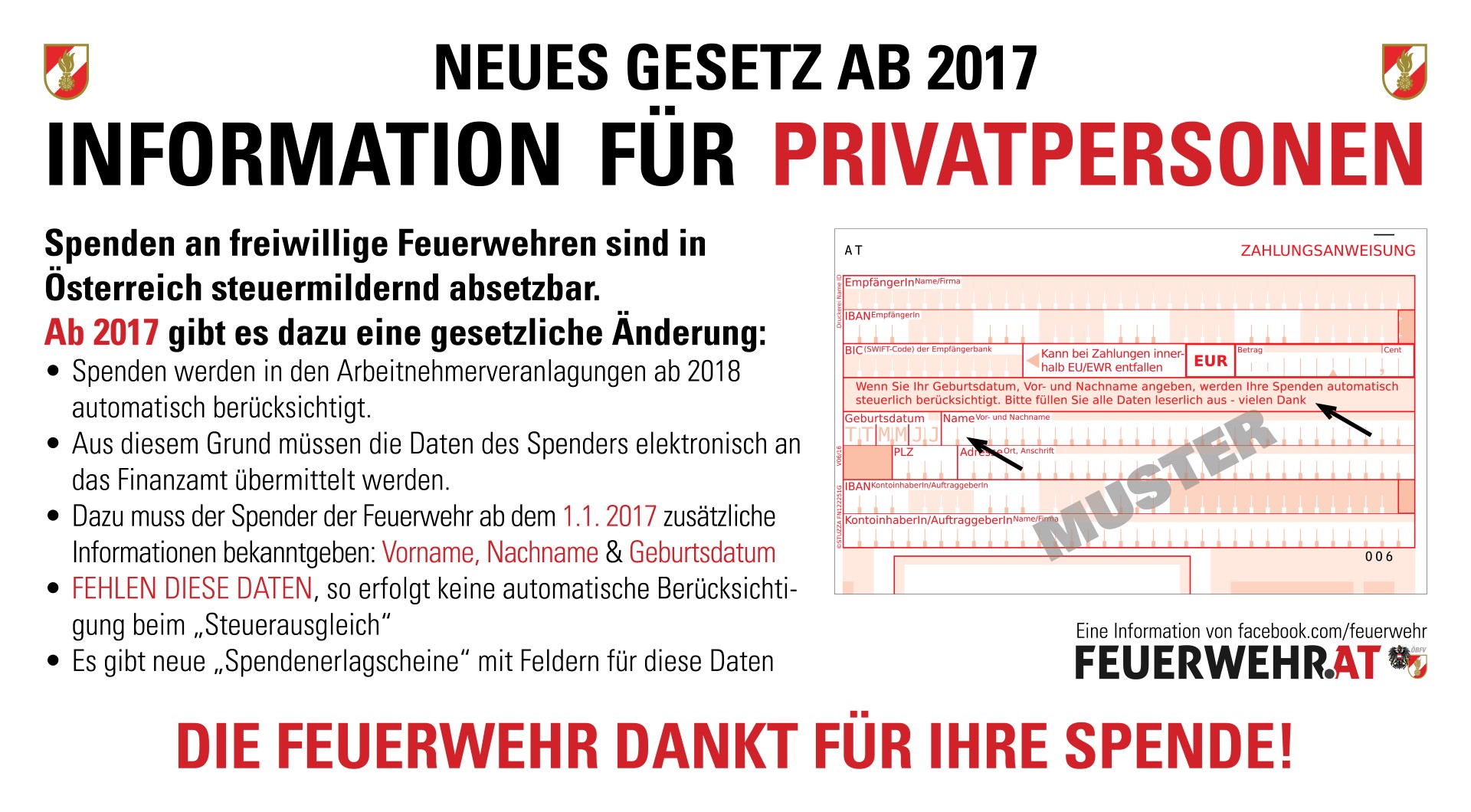 Neue Spendenregelung 2017